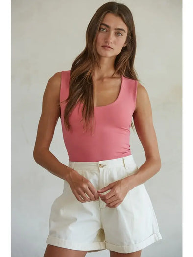 Double Layered Seamless Top- Cherry