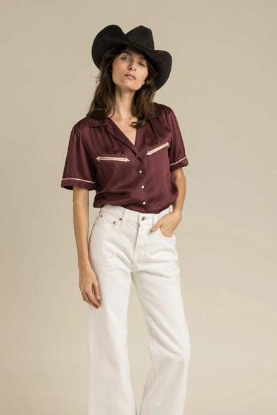 Cheyenne Western Blouse- Zinfandel