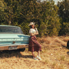 Cheyenne Western Satin Skirt- Zinfandel