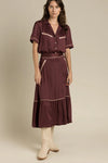 Cheyenne Western Satin Skirt- Zinfandel
