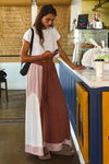 Coffee Date Wide Leg Chill Pants- Rust/Pink/White