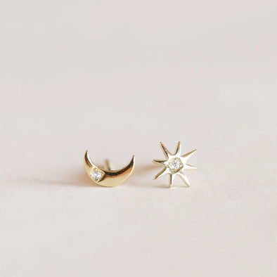 Complements - Sun & Moon - Gold Earrings