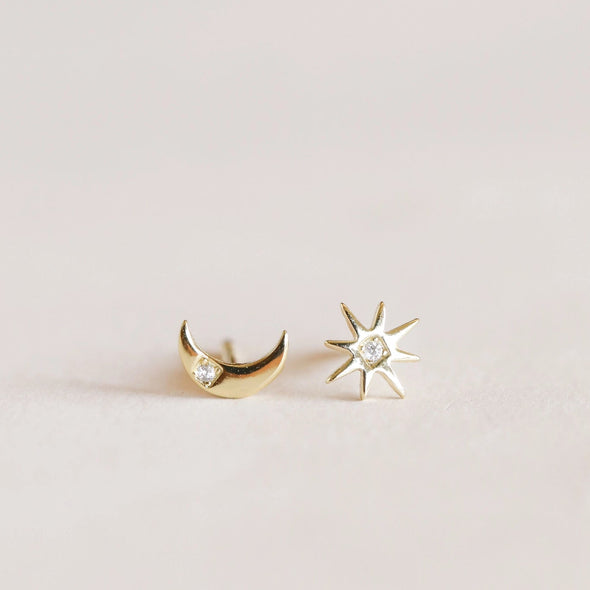 Complements - Sun & Moon - Gold Earrings