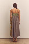 Contrast Plaid Mix Cami Maxi Dress-Multi