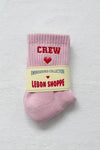 Le Bon Shoppe Embroidered Crew Sock- Strawberry Milk