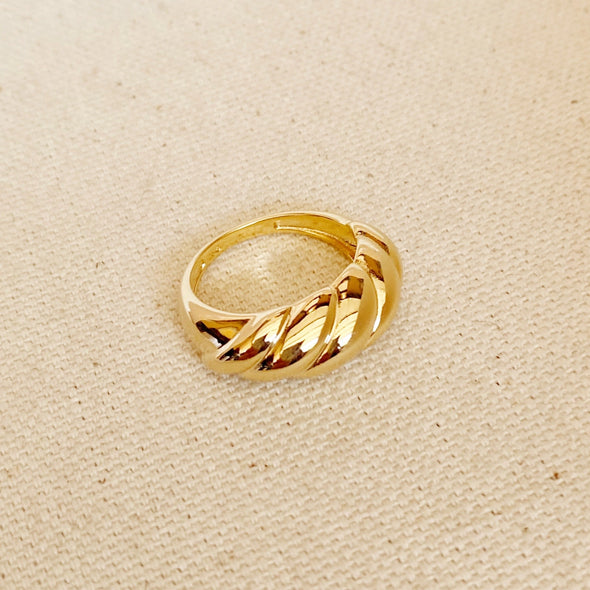 18k Gold Filled Dome Croissant Ring