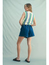 Denim Drawstring Shorts- Dark Wash