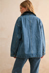Denim Utility Jacket- Black Collar