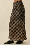 Fade to Black Plaid Maxi Skirt