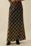 Fade to Black Plaid Maxi Skirt