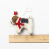 Felted Wool Dog w/ Santa Hat & Scarf