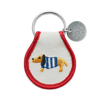 Patch Embroidered Key Chain- Sweater Dog