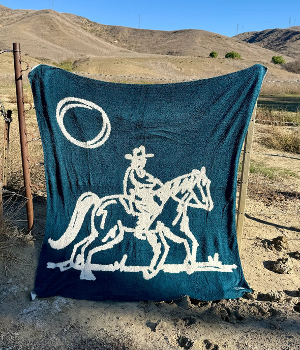 Drifter Plush Throw- Navy