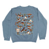 Dabbling Ducks Crewneck Sweatshirt- Blue
