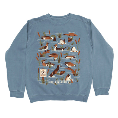 Dabbling Ducks Crewneck Sweatshirt- Blue