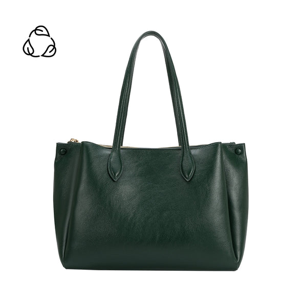 Georgina Recycled Vegan Shoulder Bag- Dark Green