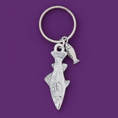 Pewter Fish Keychain