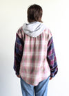 Upcycled Hooded Flannel Shirt Jacket
