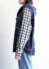 Upcycled Hooded Flannel Shirt Jacket