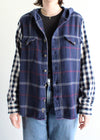 Upcycled Hooded Flannel Shirt Jacket
