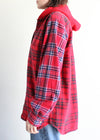 Upcycled Hooded Flannel Shirt Jacket