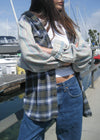 Upcycled Hooded Flannel Shirt Jacket
