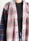 Upcycled Hooded Flannel Shirt Jacket