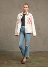 Embroidered Folk Jacket- Cream/Red