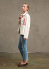 Embroidered Folk Jacket- Cream/Red