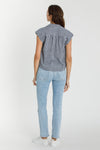 Boxy Cropped Gingham Button Up Top