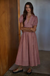 Gingham Day Dress- Red/Ivory