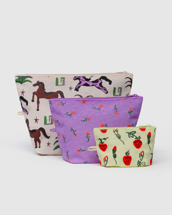 Baggu Go Pouch Set of 3- Painted Prairie