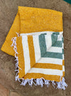 Golden Hour Recycled Sustainable Throw- Gold/Green