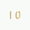 Gold Hoop Pave CZ Earrings