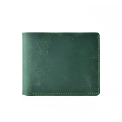 Bi-Fold Slim Leather Wallet- Green