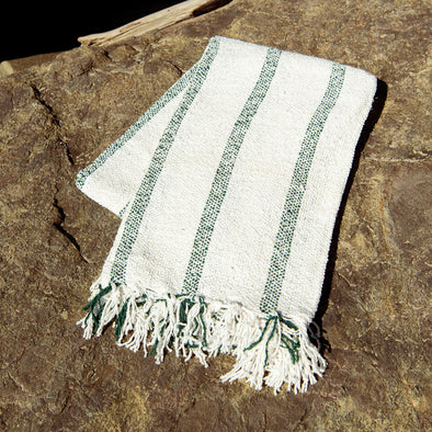 The Riviera Stripe Sustainable Throw- Green