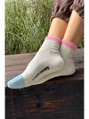 Le Bon Color Block Girlfriend Socks- Grey Pink