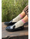 Le Bon Color Block Girlfriend Socks- Grey Pink