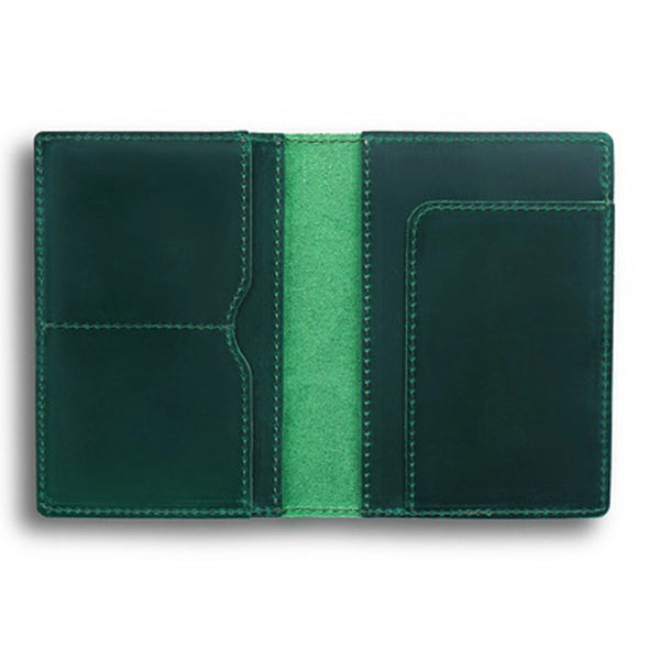 Leather Passport Cover- Green