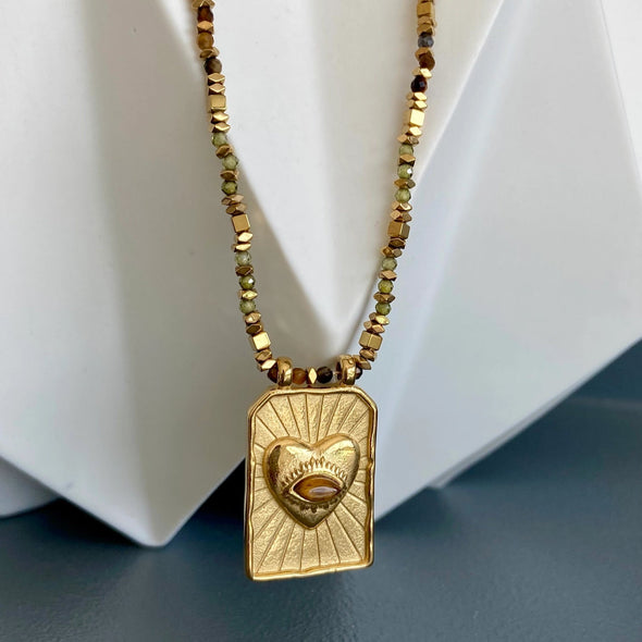 Lucky Heart Tag Necklace