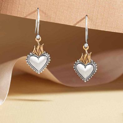 Mixed Metal Heart Earrings