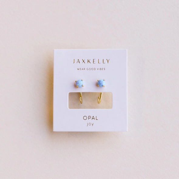 Jax Kelly Fire Opal Huggie Earrings