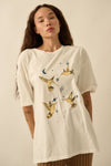 Hummingbirds Tee- Garment Washed White