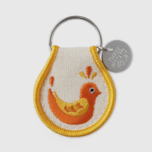 Patch Embroidered Key Chain- Good Luck Bird