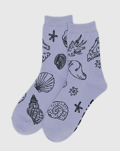 Baggu Crew Socks- Shells Light Blue