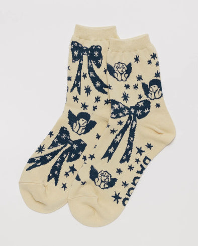 Baggu Crew Socks- Cherub Bows