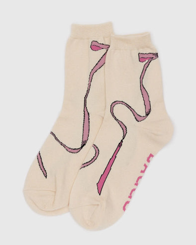 Baggu Crew Socks- Pink Bows