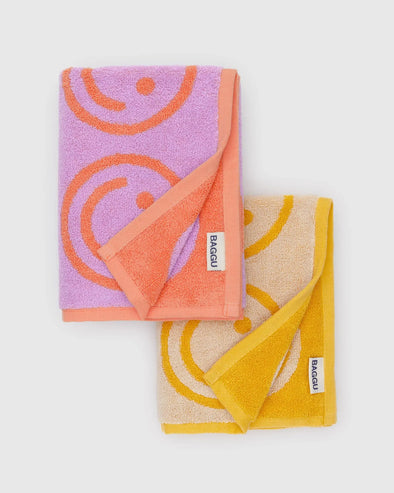 Baggu Hand Towels-Set of 2- Happy Lilac Marigold