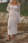 Kels Crochet Knit Maxi Dress- White
