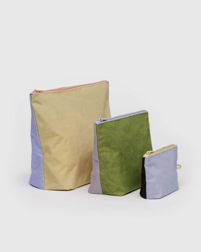 Baggu Go Pouch Set of 3- Pastels Colorblock